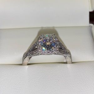 Halo Moissanite Engagement Ring Size 6